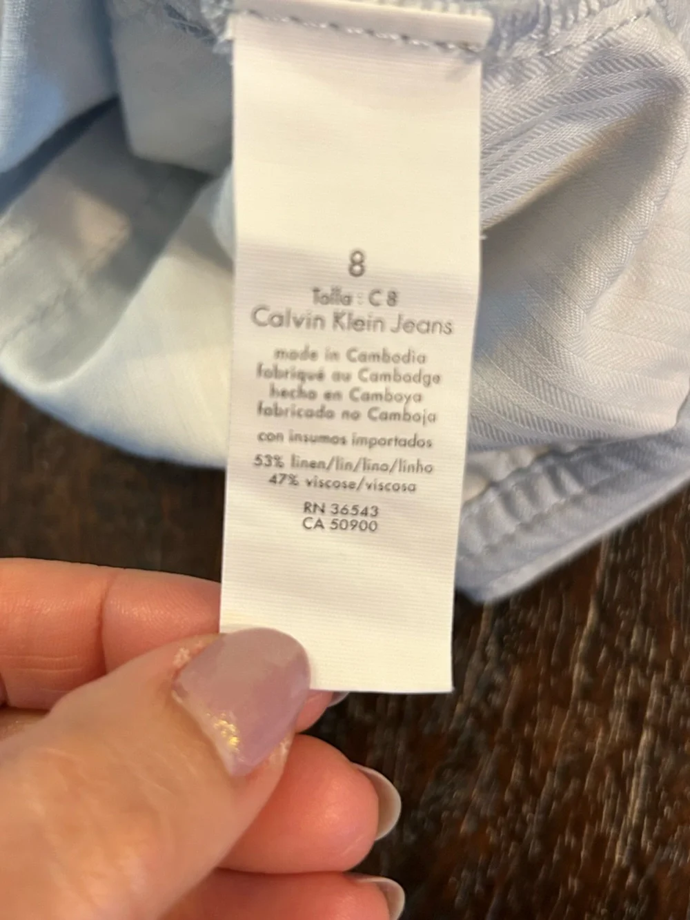 Calvin Klein Jeans Light Blue Women's Lightweight Linen Blend Shorts